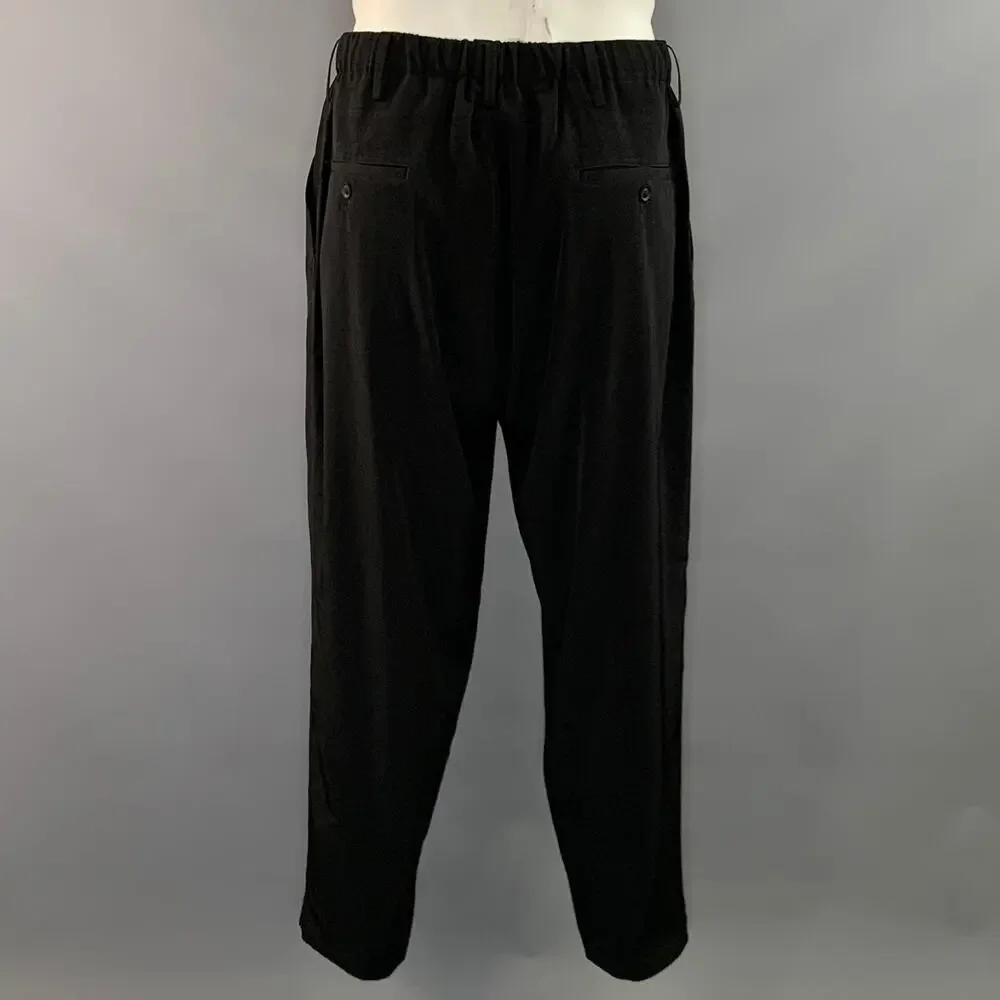 YOHJI YAMAMOTO Chest Size 42 Black Triacetate Blend Double Breasted 34 31 Suit